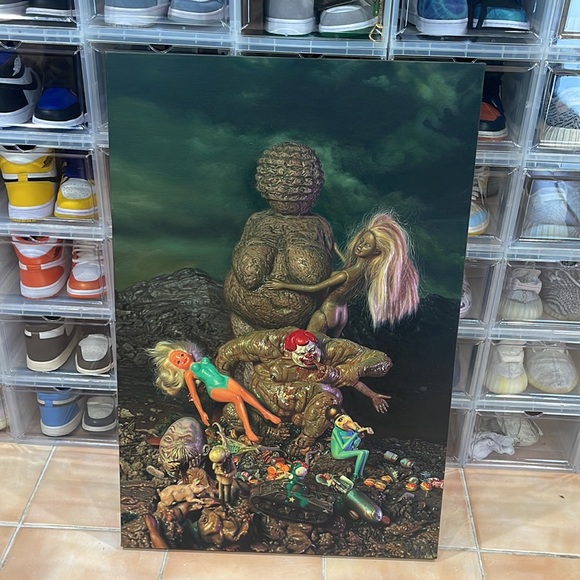 Ron English “Fertility Goddess” oil on canvas aluminum stretcher Pop Surrealism - Picture 2 of 5